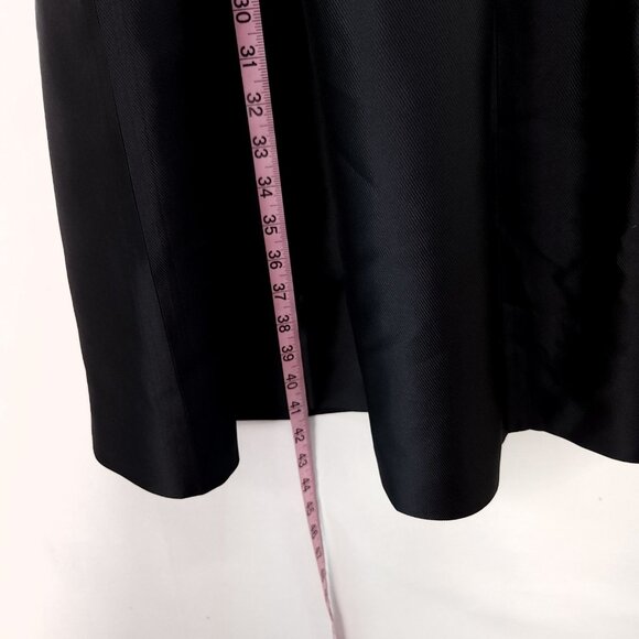 Rickie Freeman Teri Jon Silk Fit Flare Dress Size 10 Black Pleated Sleeveles - Picture 8 of 11